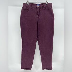 Basic Editions Wine Colored Tapered Straight Leg Mom Jeans, Women's 12